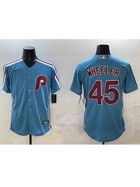 45 Zack Wheeler Stitched Blue Jersey
